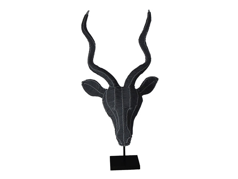 Kudu Head - Black and Grey
